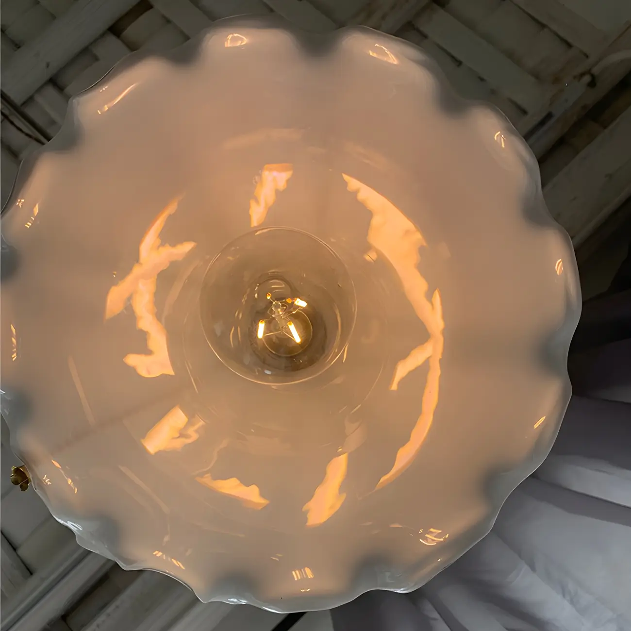 Modern Gold Accent Glass Flower Pendant Light  Image - 9 | homeyfad