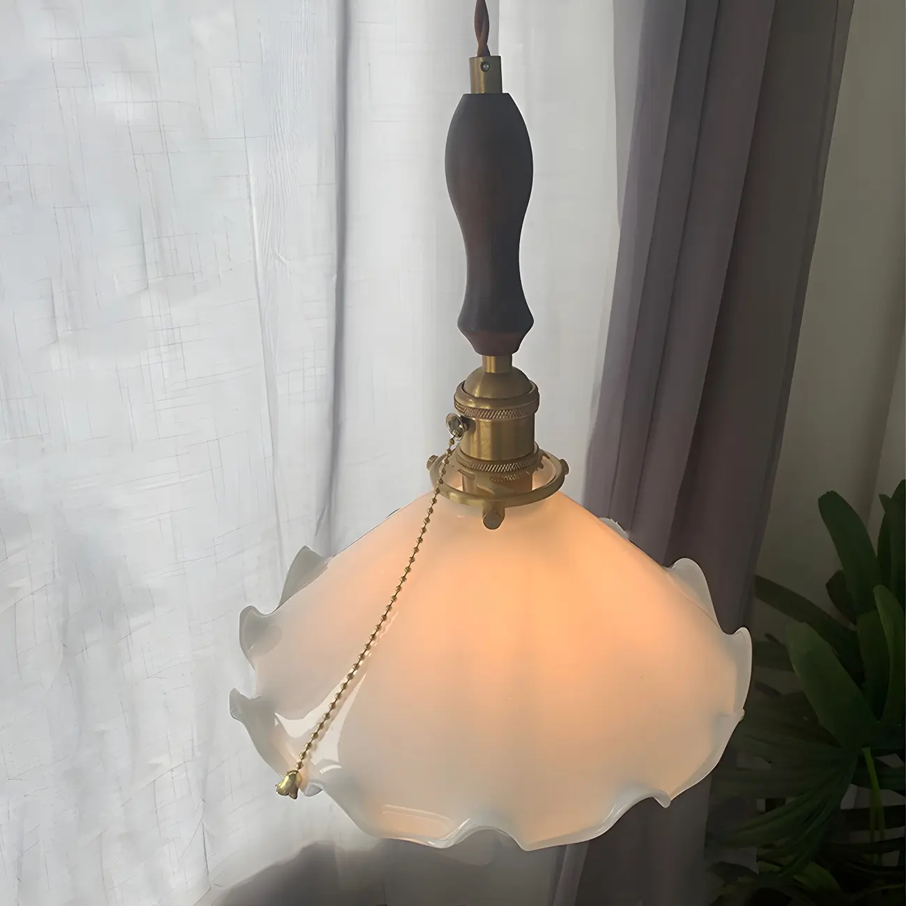 Modern Gold Accent Glass Flower Pendant Light  Image - 13 | homeyfad