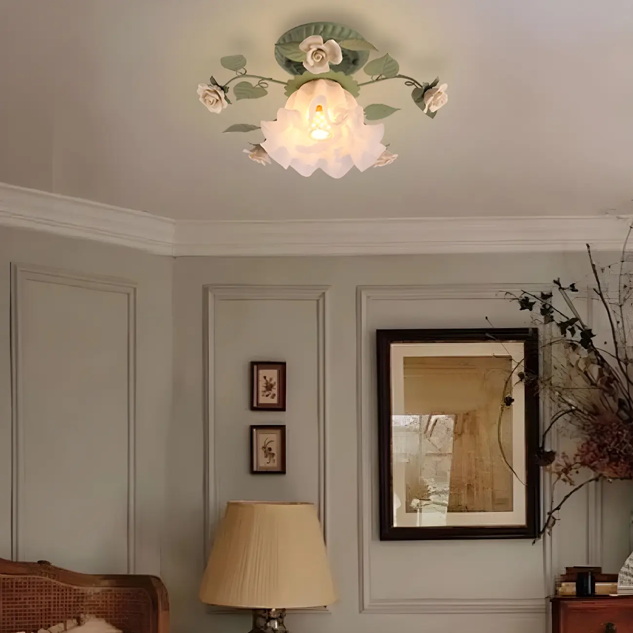 Elegant Mini Flower Semi Flush Mount LED Light for Indoor Image - 1 | homeyfad