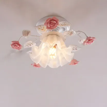 Elegant Mini Flower Semi Flush Mount LED Light for Indoor Image - 2