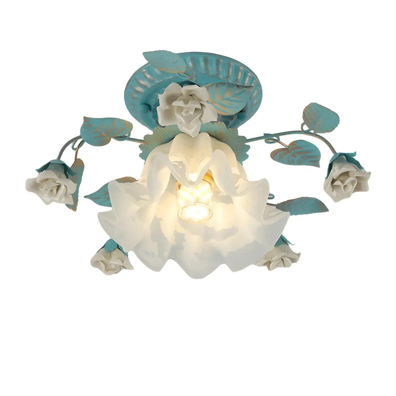 Elegant Mini Flower Semi Flush Mount LED Light for Indoor Image - 8
