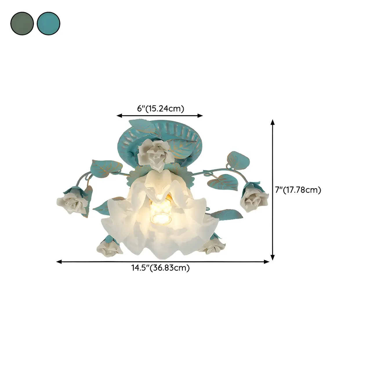 Elegant Mini Flower Semi Flush Mount LED Light for Indoor Image - 14