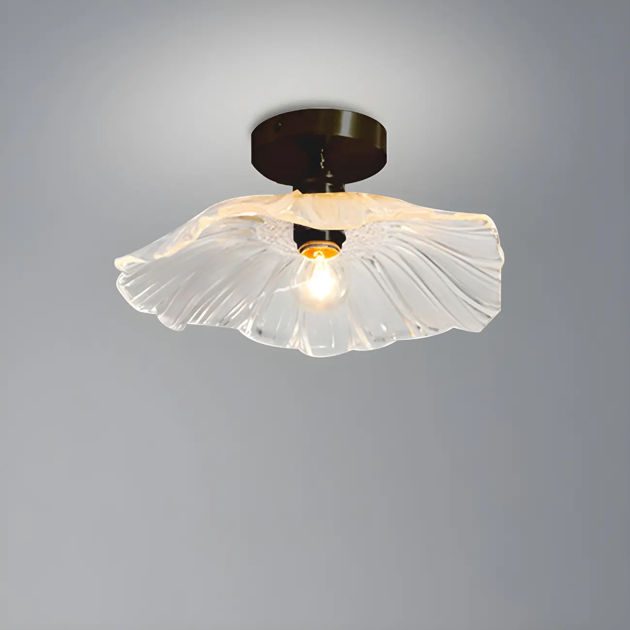 Modern Glass Semi-Flush Ceiling Light for Living Spaces Image - 2 | homeyfad