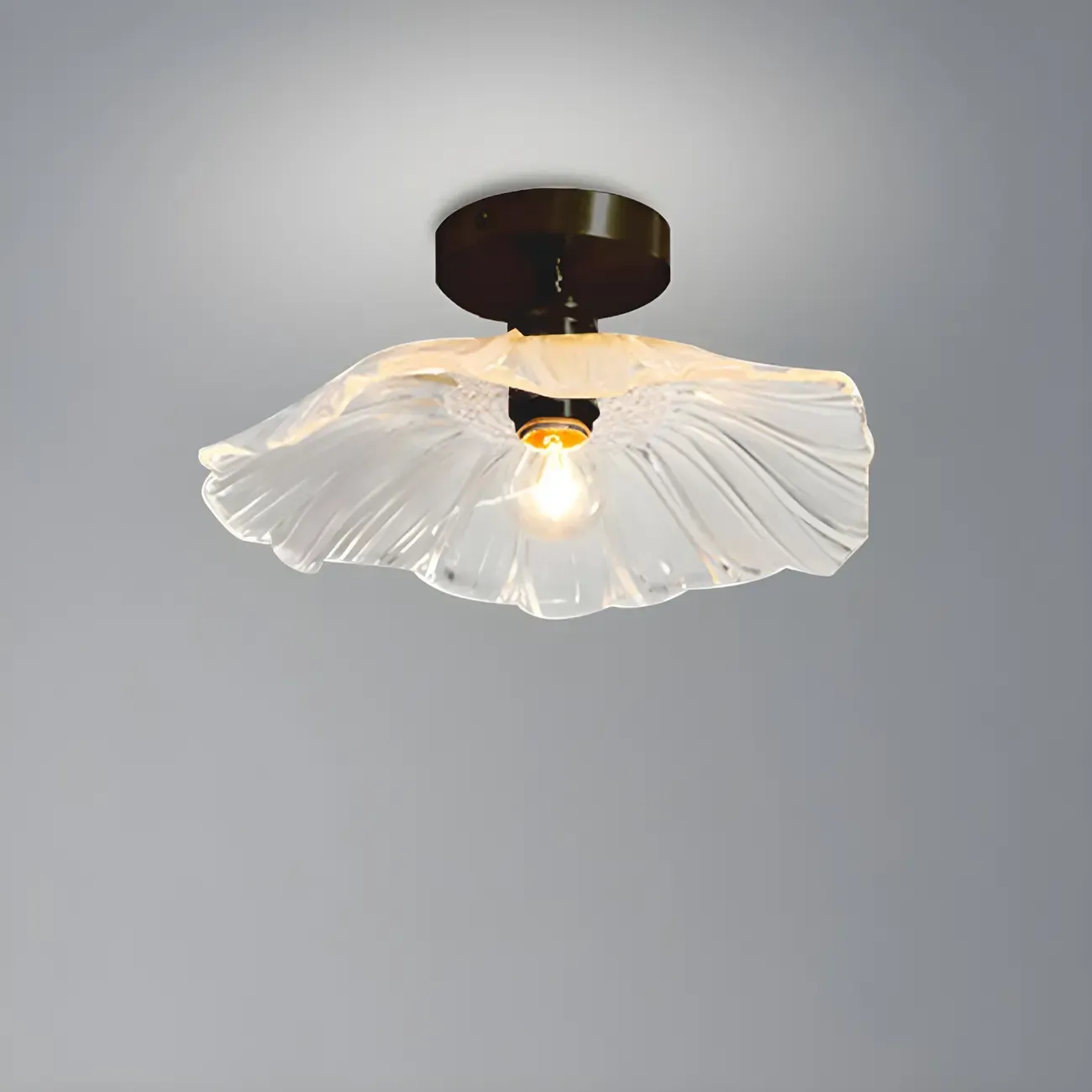 Modern Glass Semi-Flush Ceiling Light for Living Spaces | HomeyFad