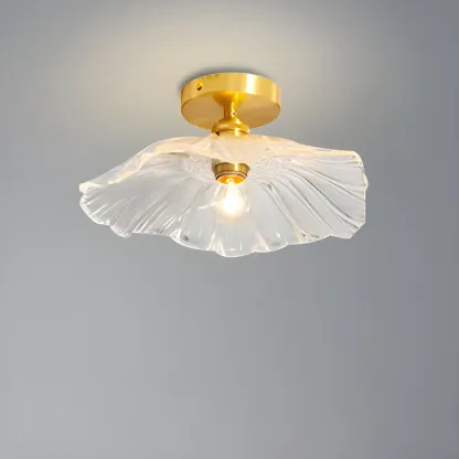 Modern Glass Semi-Flush Ceiling Light for Living Spaces Image - 3