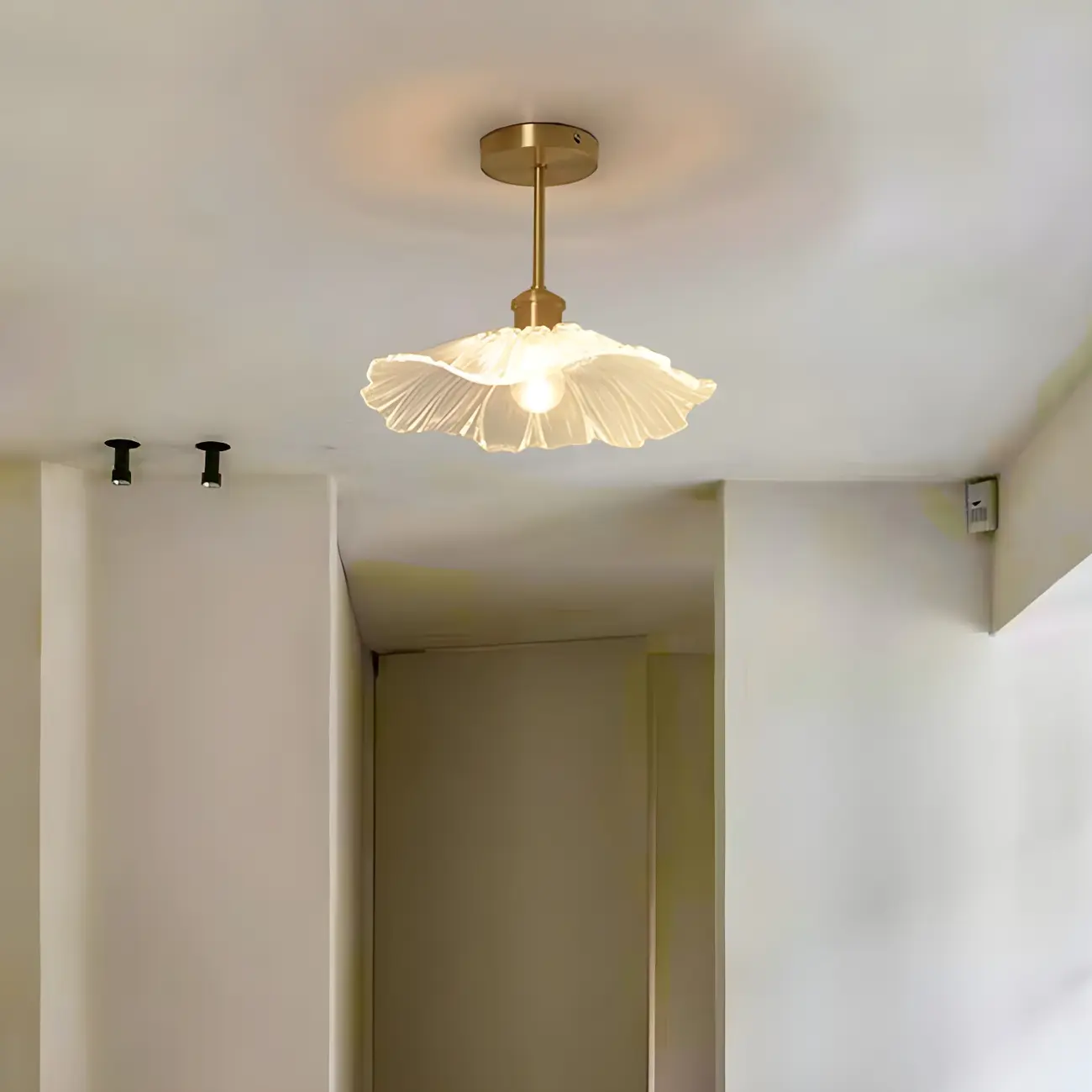 Modern Glass Semi-Flush Ceiling Light for Living Spaces Image - 4 | homeyfad