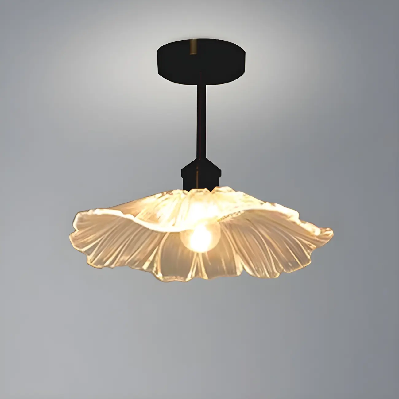 Modern Glass Semi-Flush Ceiling Light for Living Spaces Image - 5 | homeyfad