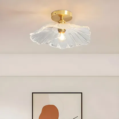 Modern Glass Semi-Flush Ceiling Light for Living Spaces Image - 6