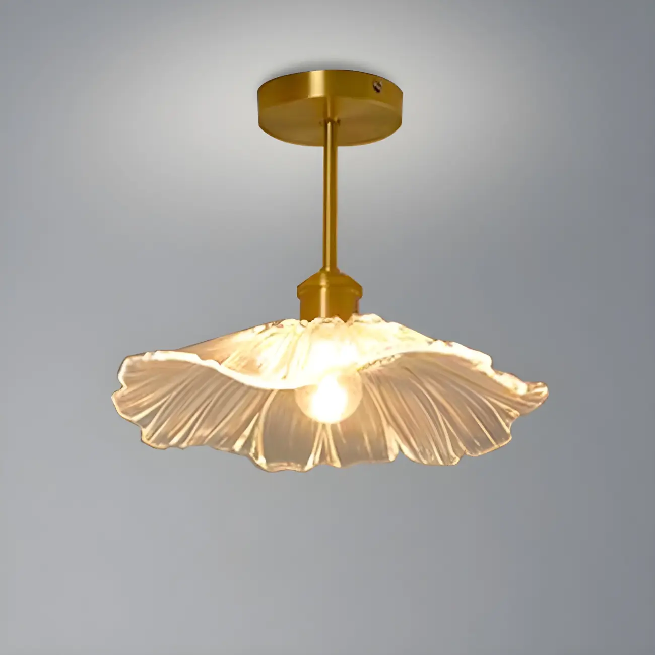 Modern Glass Semi-Flush Ceiling Light for Living Spaces Image - 7 | homeyfad