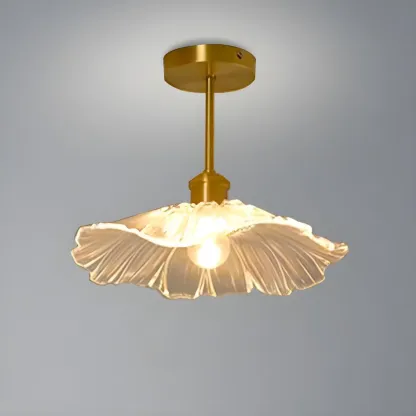 Modern Glass Semi-Flush Ceiling Light for Living Spaces Image - 7