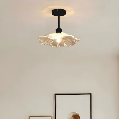 Modern Glass Semi-Flush Ceiling Light for Living Spaces Image - 8
