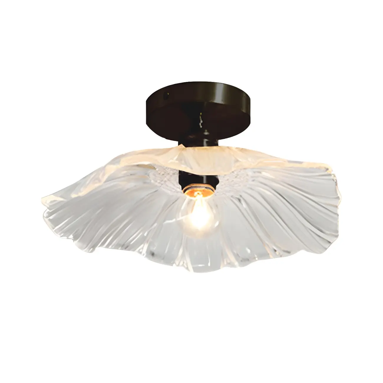 Modern Glass Semi-Flush Ceiling Light for Living Spaces Image - 9 | homeyfad