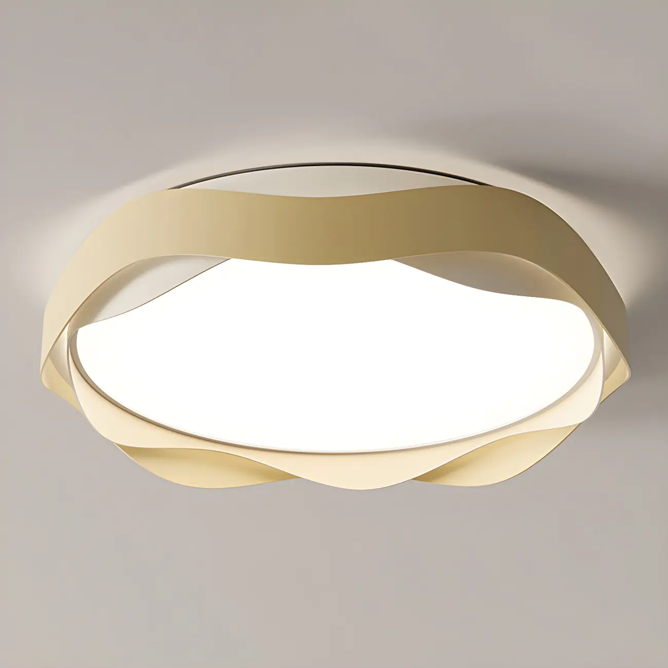 White Art Deco LED 3-Gear Dimming Flush Ceiling Light Image - 8 | homeyfad