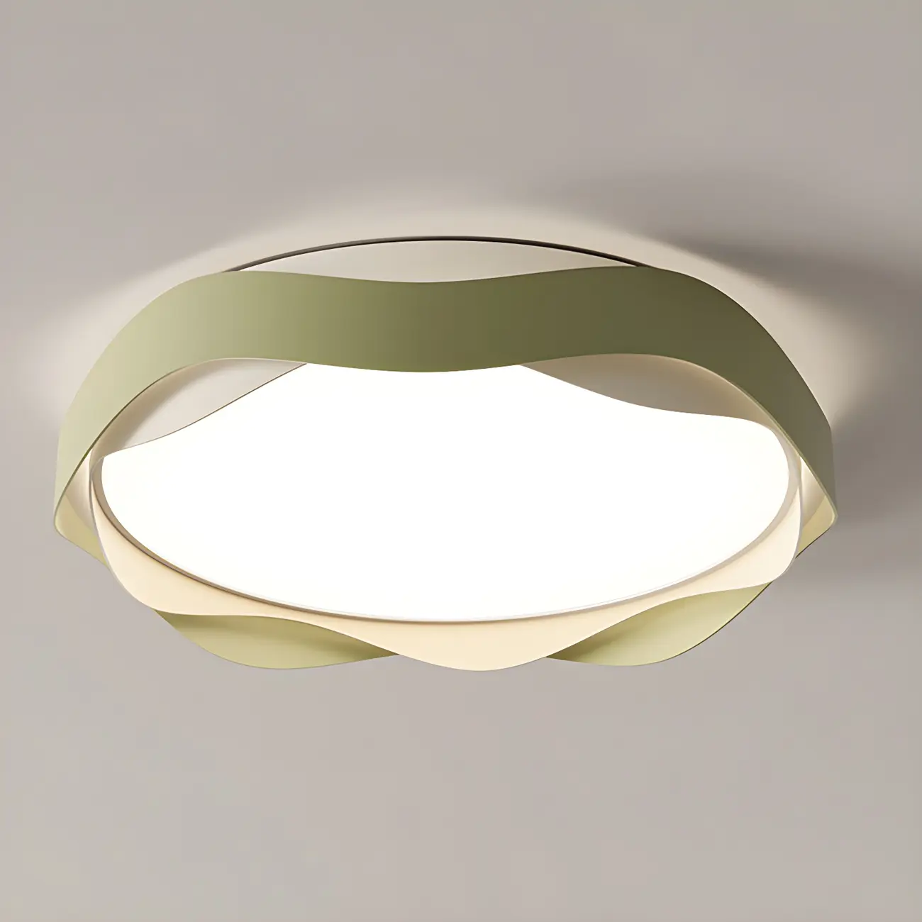 White Art Deco LED 3-Gear Dimming Flush Ceiling Light Image - 10 | homeyfad