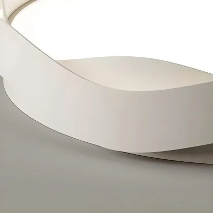 White Art Deco LED 3-Gear Dimming Flush Ceiling Light Image - 11