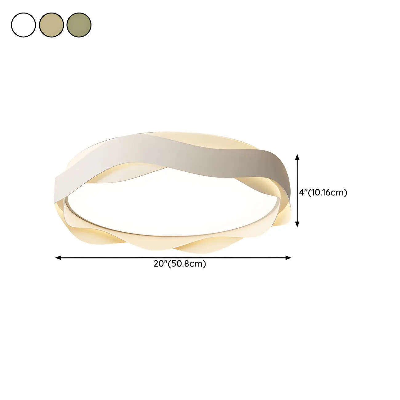 White Art Deco LED 3-Gear Dimming Flush Ceiling Light Image - 15 | homeyfad