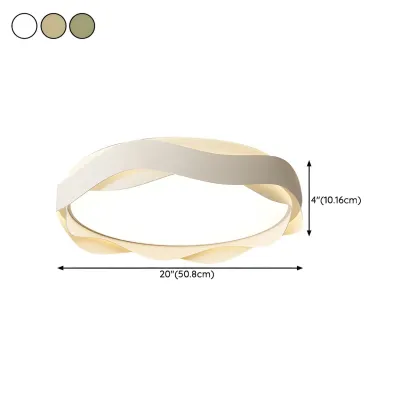 White Art Deco LED 3-Gear Dimming Flush Ceiling Light Image - 15