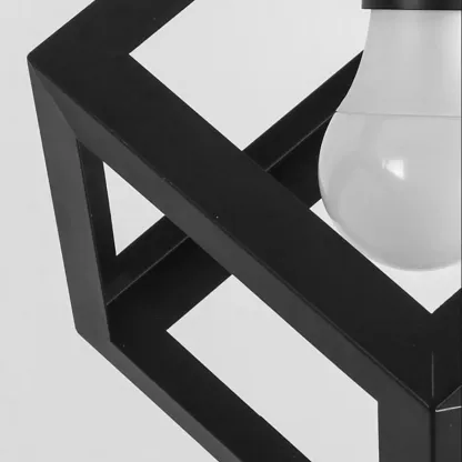 Industrial Black Metal Geometric Island Pendant Light Image - 8