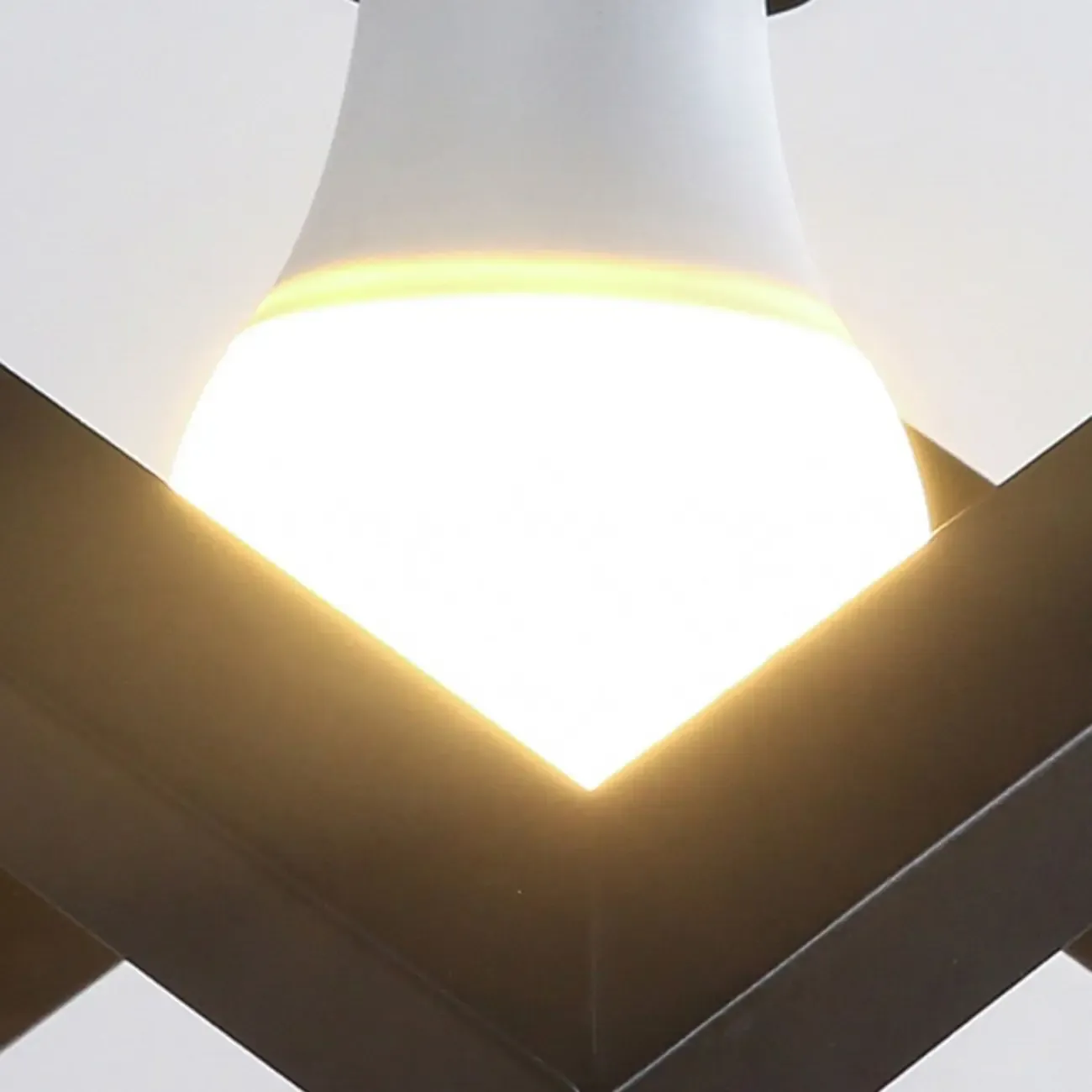 Industrial Black Metal Geometric Island Pendant Light Image - 9