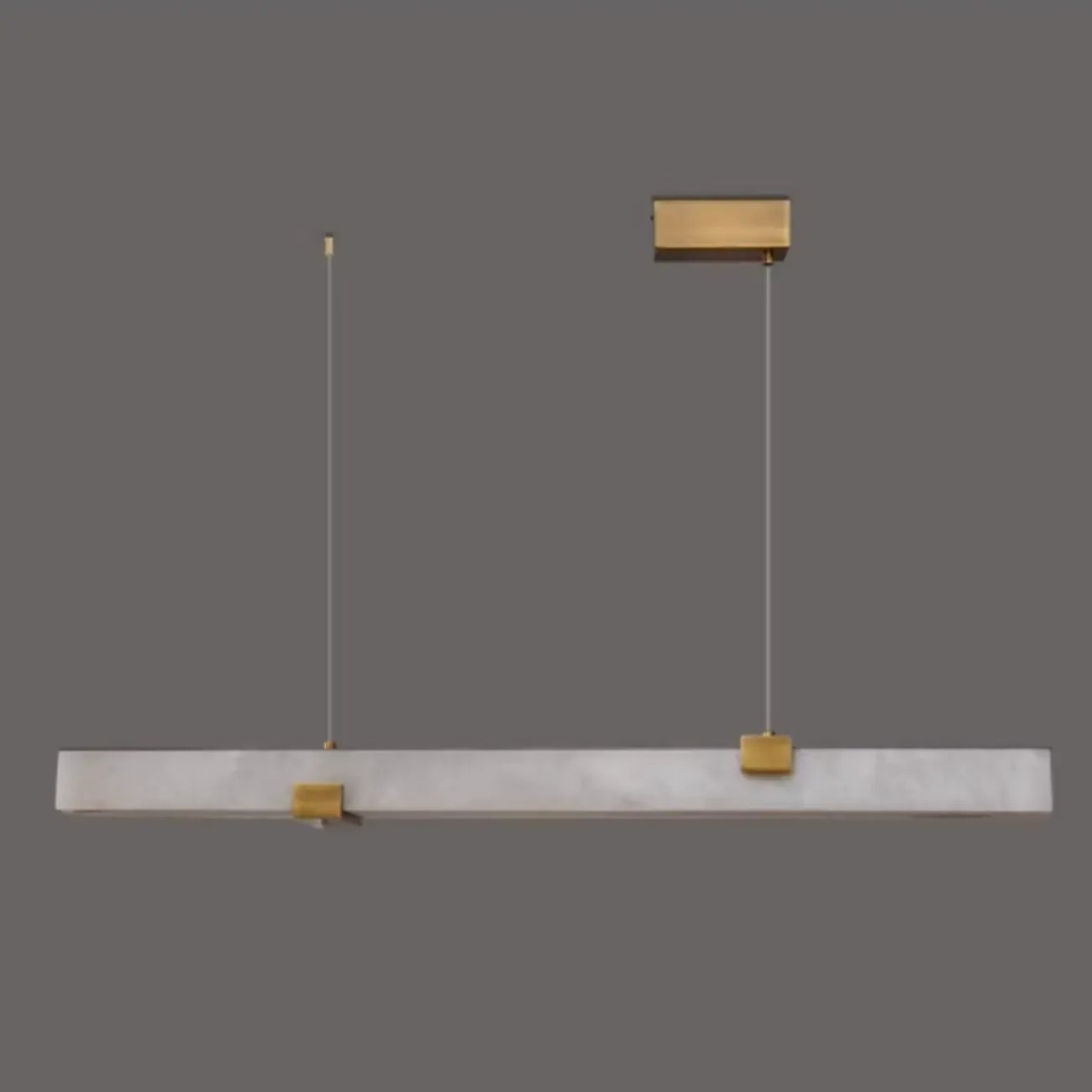 Alabaster Minimalist Slim Linear Pendant Island Light Image - 4