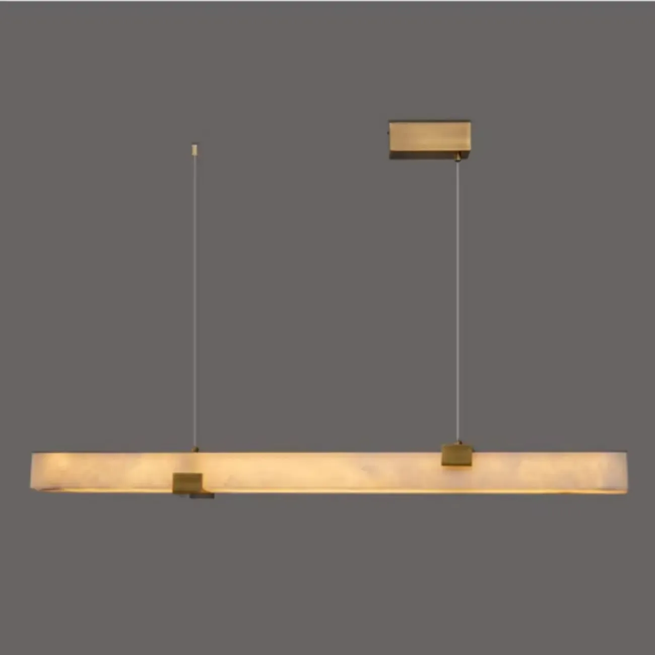 Alabaster Minimalist Slim Linear Pendant Island Light Image - 3