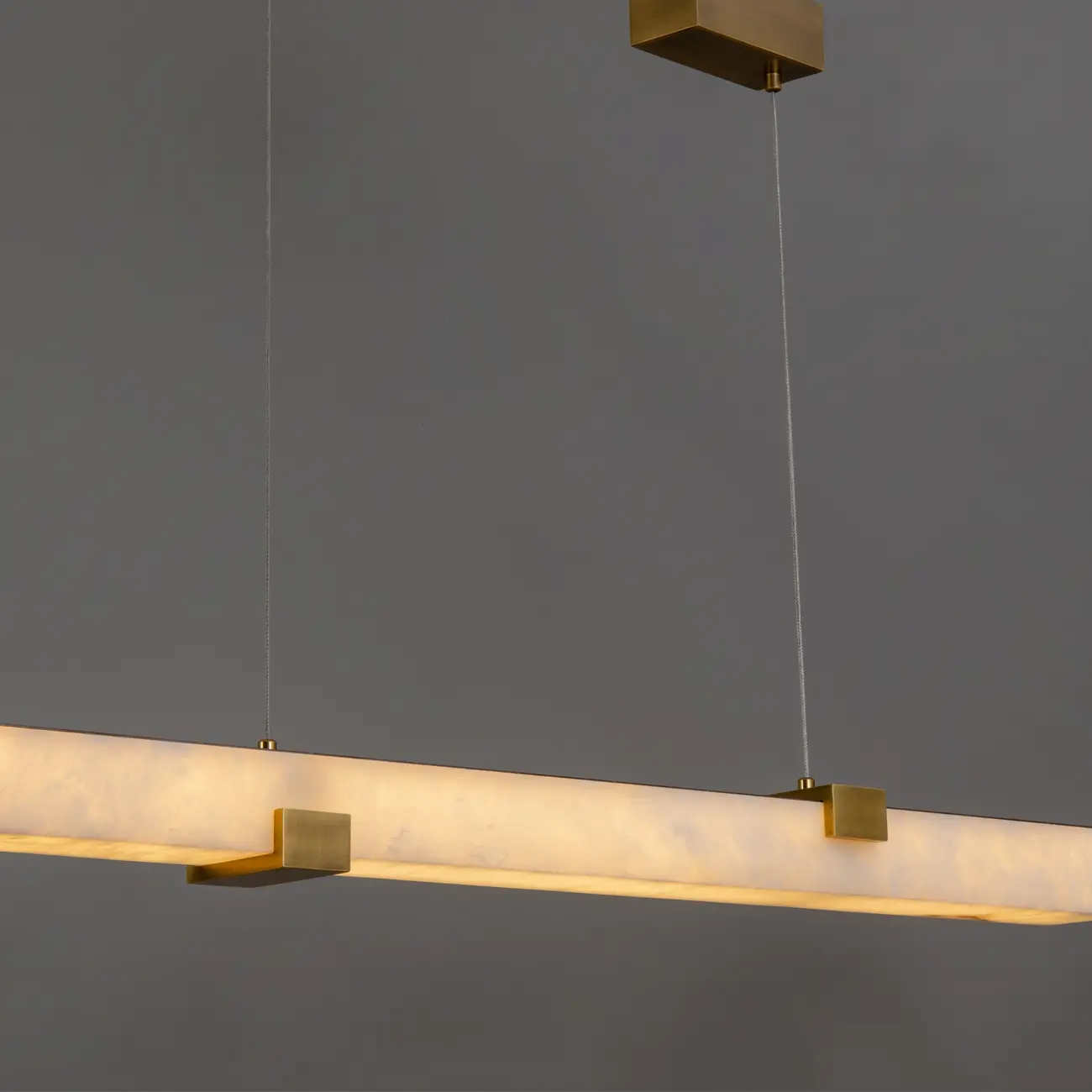 Alabaster Minimalist Slim Linear Pendant Island Light Image - 5 | homeyfad