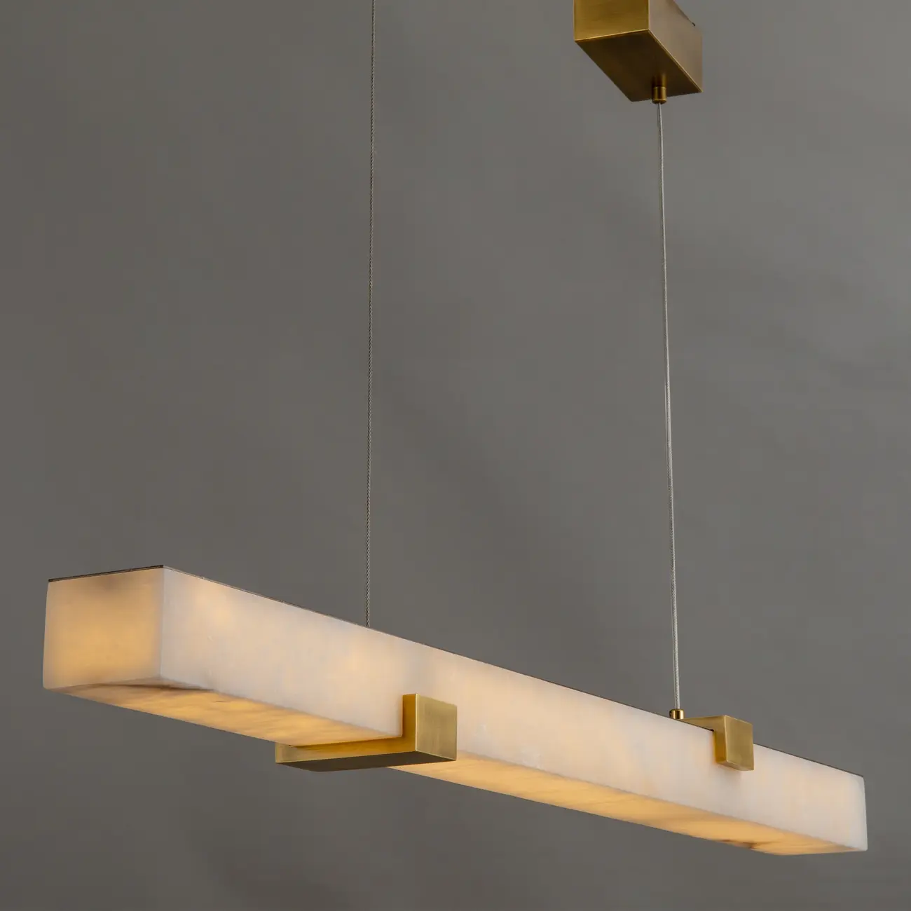 Alabaster Minimalist Slim Linear Pendant Island Light Image - 6 | homeyfad