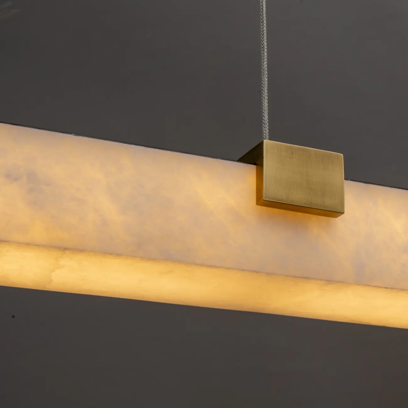 Alabaster Minimalist Slim Linear Pendant Island Light Image - 7 | homeyfad