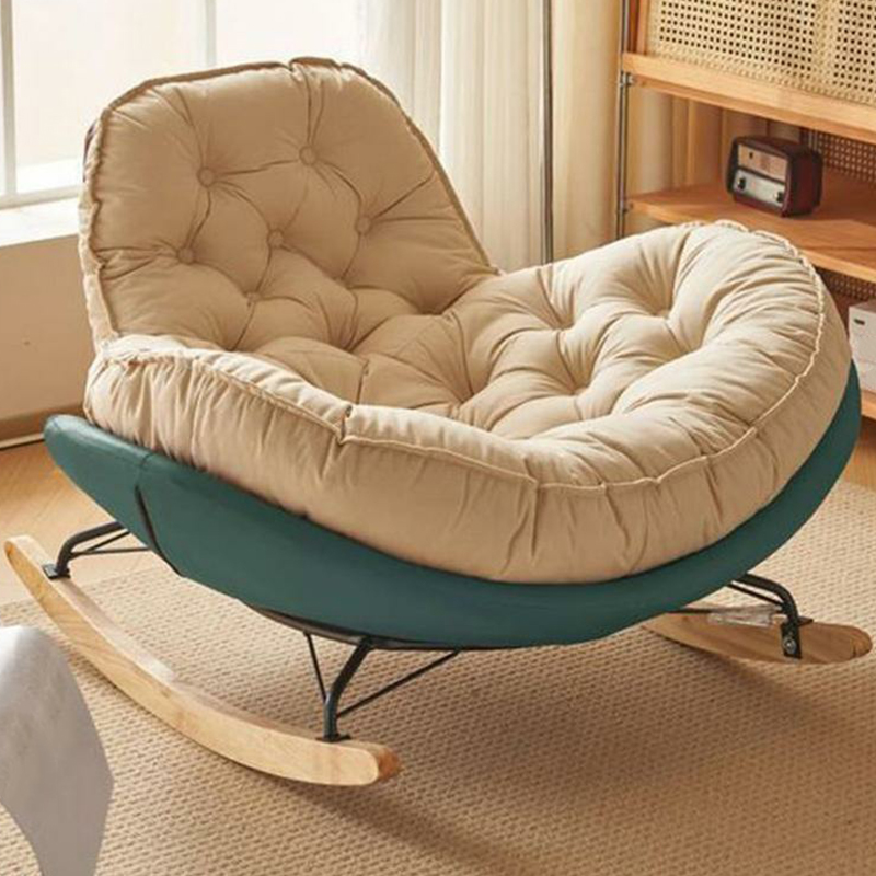Comfortable Wide Seat Flannel Rocking Chair for Indoor | homeyfad