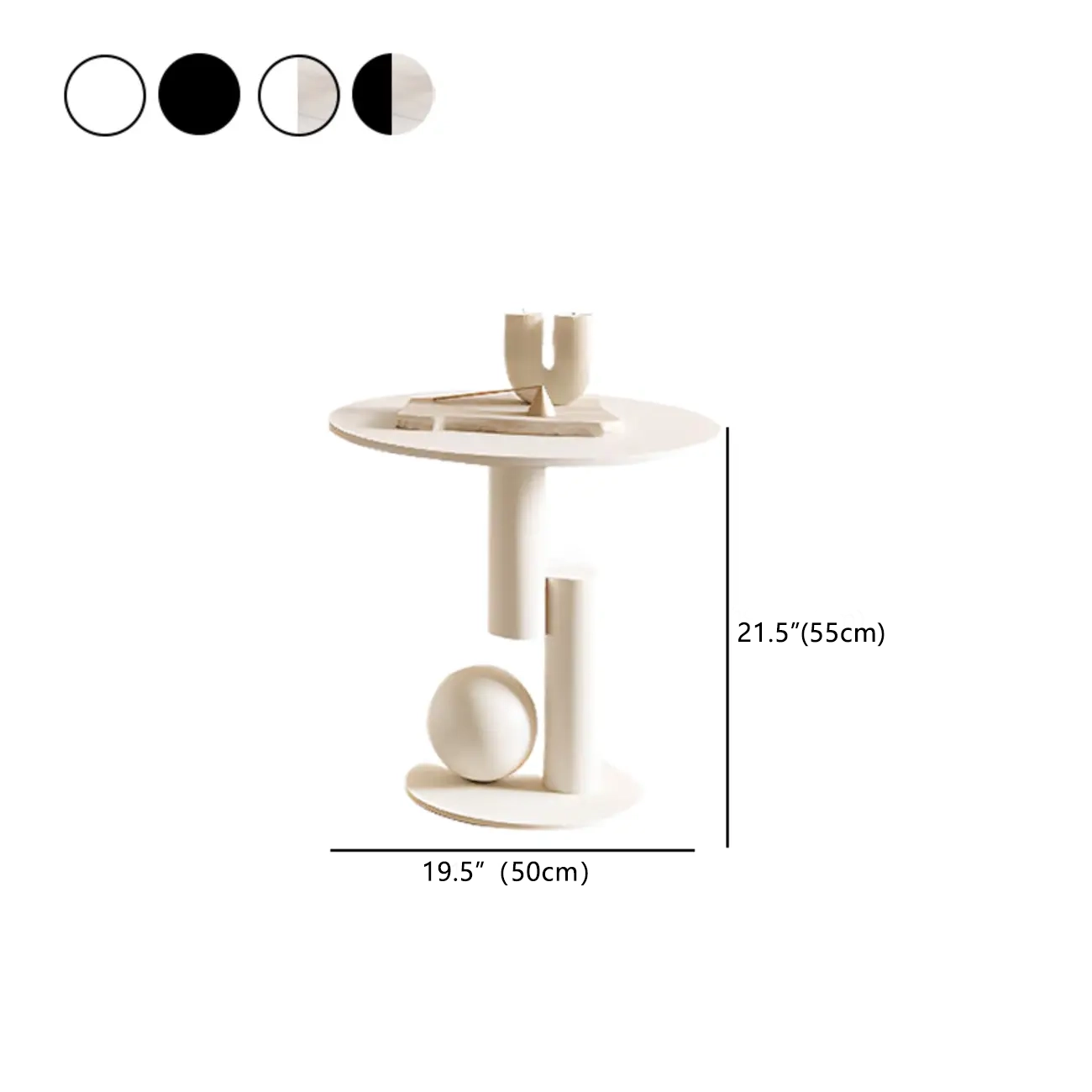 Modern White Stone Top Coffee Table with Scratch Resistant Image - 5 | homeyfad