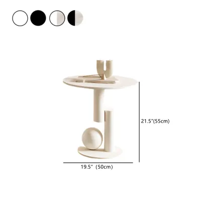 Modern White Stone Top Coffee Table with Scratch Resistant Image - 5