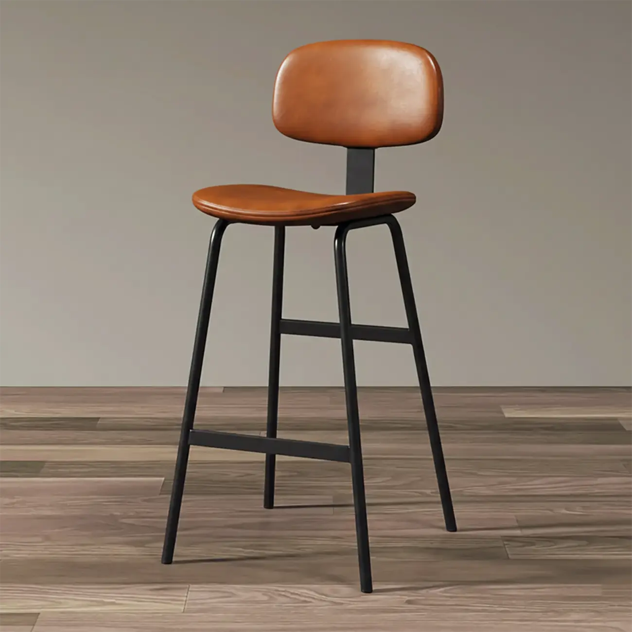 Saddle Faux Leather Counter Stools with Backs Image - 5 | homeyfad