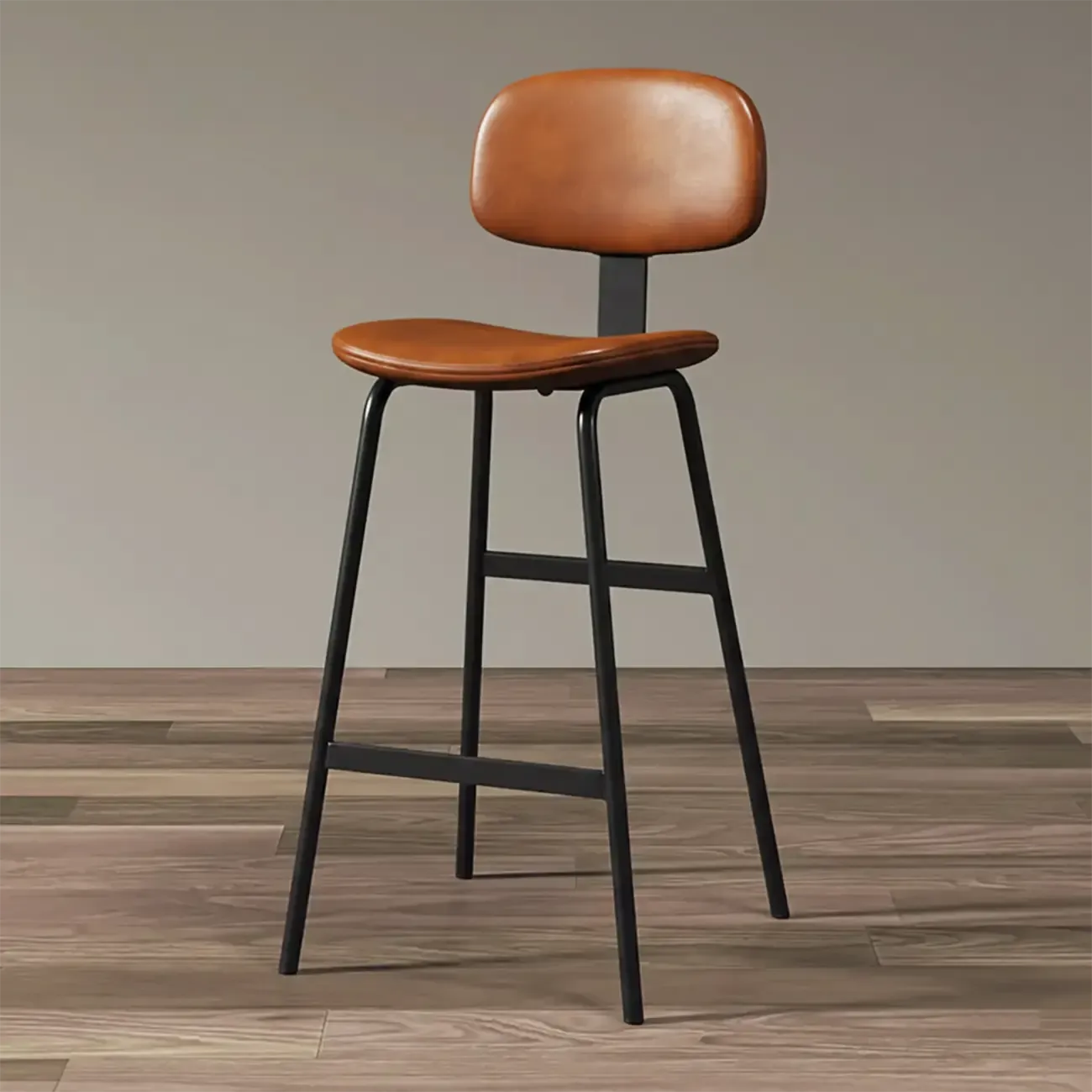 Saddle Faux Leather Counter Stools with Backs Image - 5