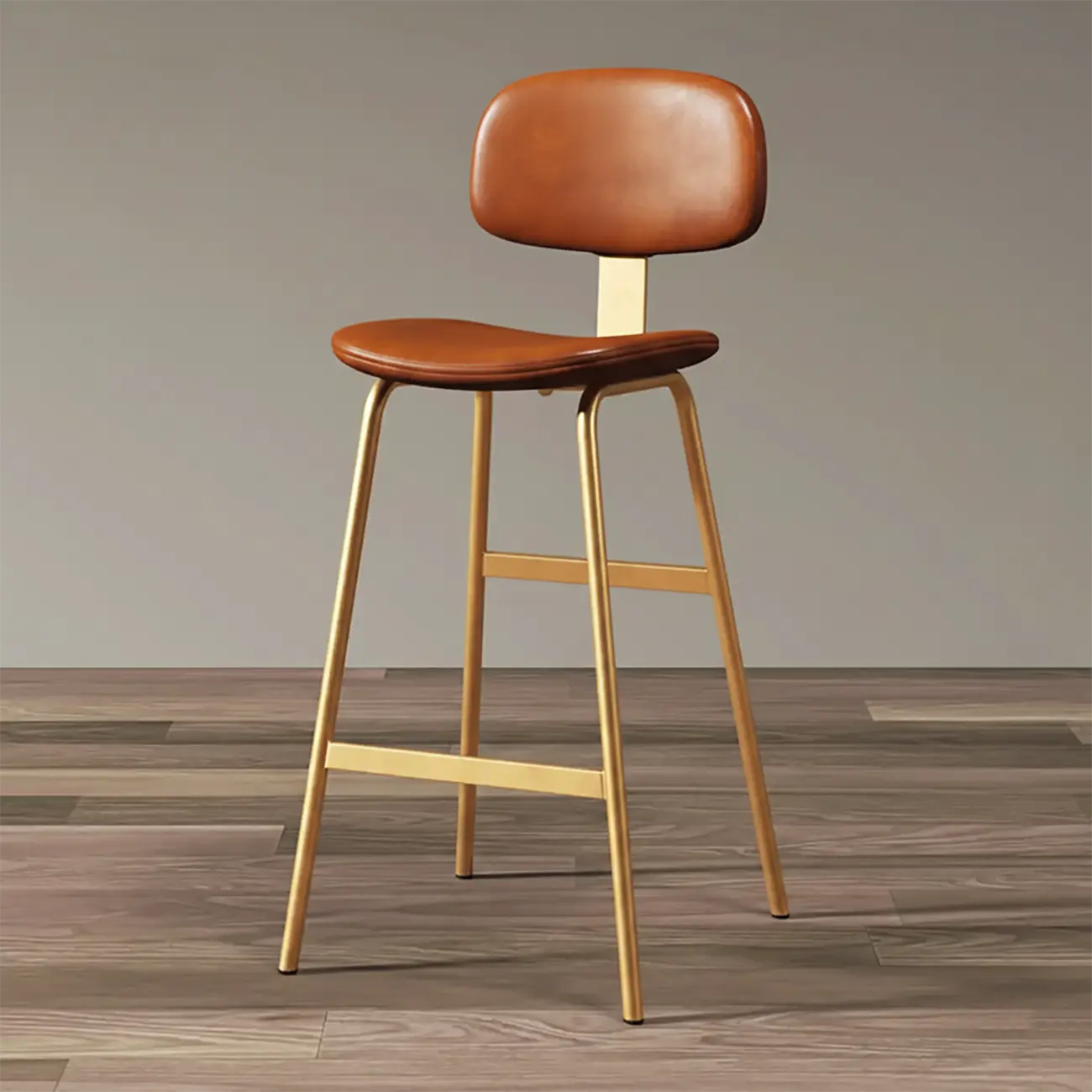Saddle Faux Leather Counter Stools with Backs Image - 4 | homeyfad