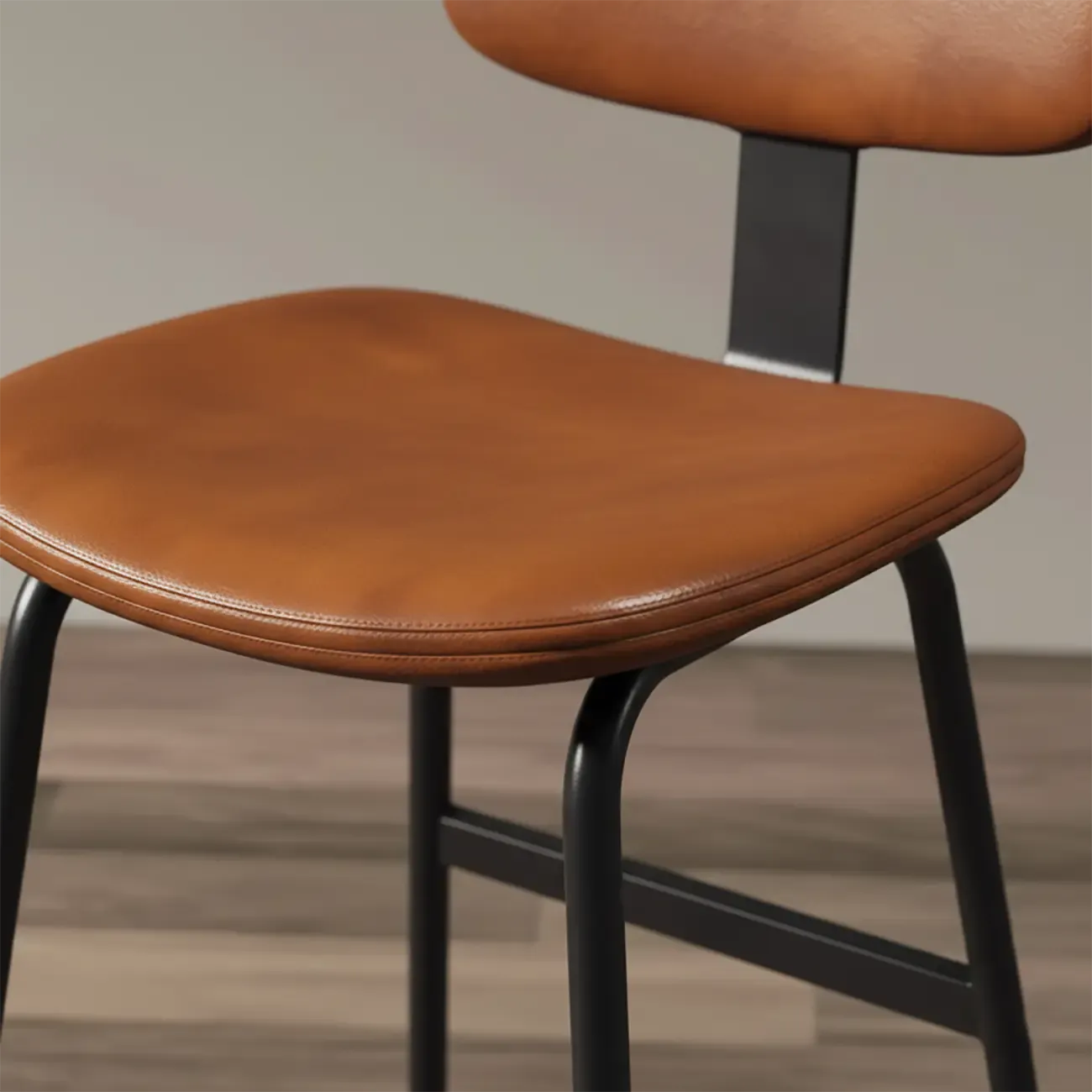 Saddle Faux Leather Counter Stools with Backs Image - 7