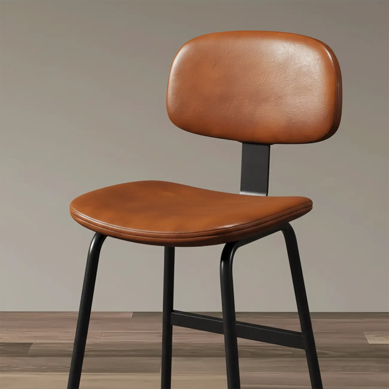 Saddle Faux Leather Counter Stools with Backs Image - 6 | homeyfad