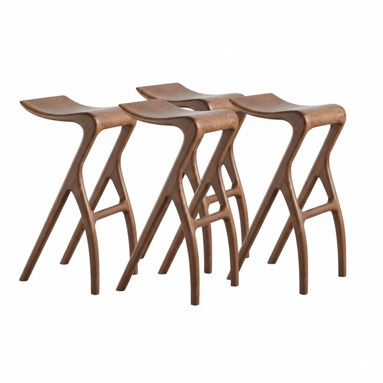 Counter Height Backless Wood Minimalist Bar Stools Image - 16 | homeyfad