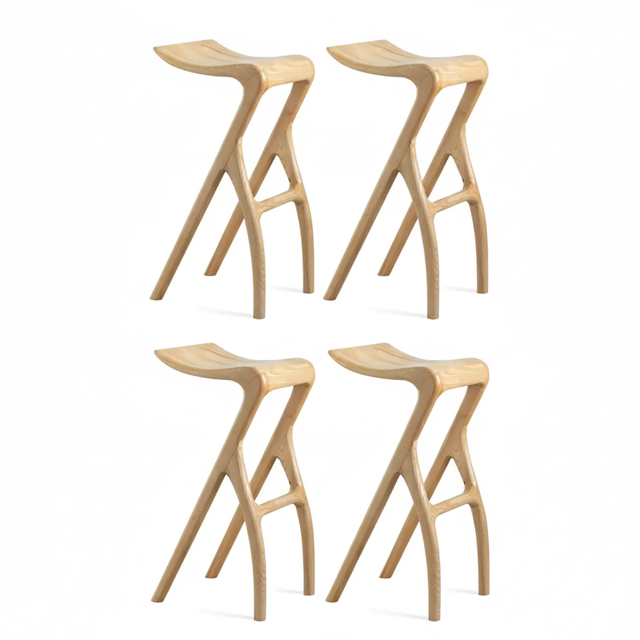 Counter Height Backless Wood Minimalist Bar Stools Image - 18 | homeyfad