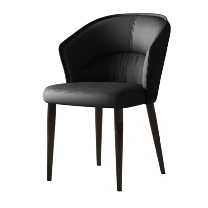 Mid Back Upholstered Arm Dining Chairs Carbon Steel Frame Image - 7