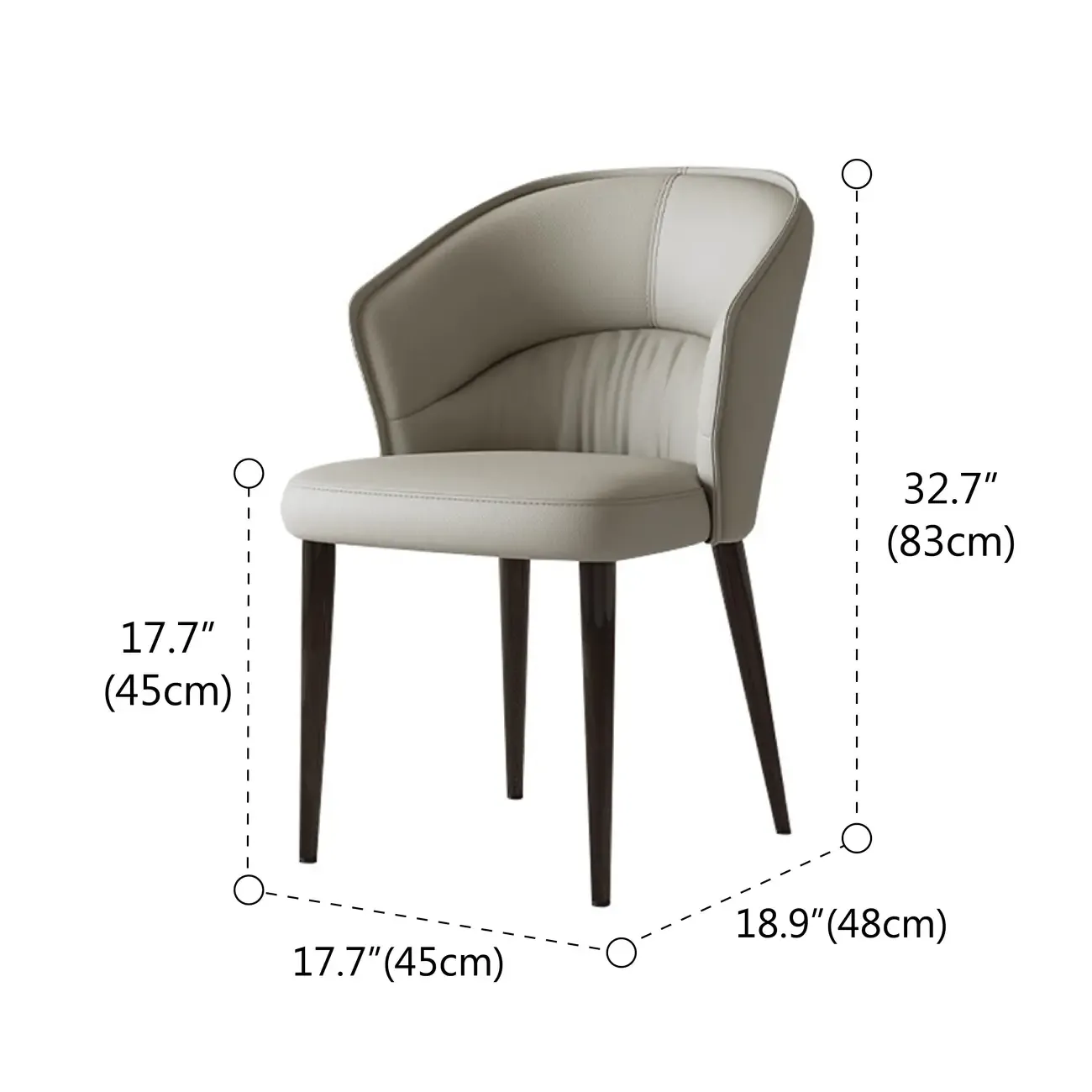 Mid Back Upholstered Arm Dining Chairs Carbon Steel Frame Image - 8