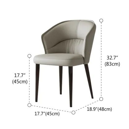 Mid Back Upholstered Arm Dining Chairs Carbon Steel Frame Image - 8