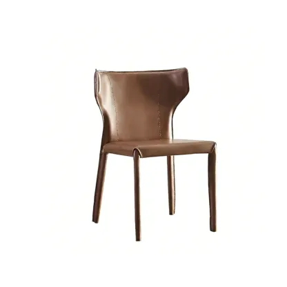 Mid Century Modern Modern Saddle Leather Dining Chairs Image - 5