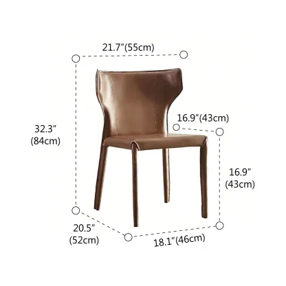 Mid Century Modern Modern Saddle Leather Dining Chairs #size