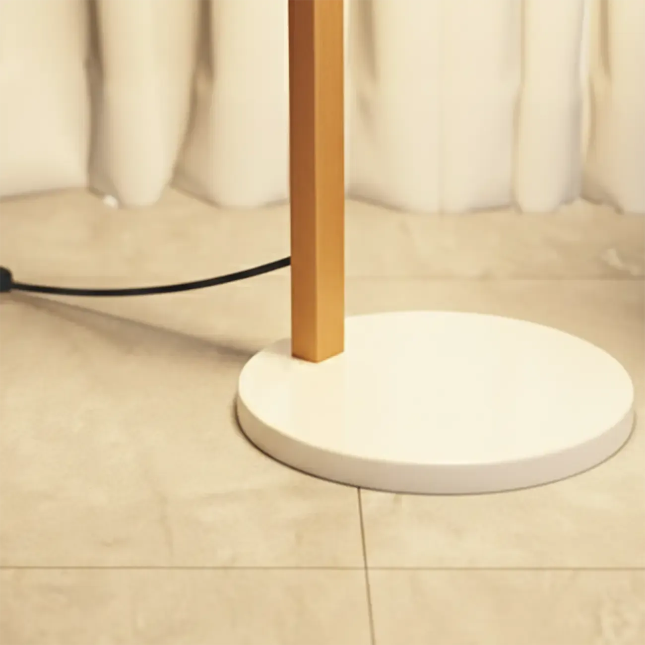 Modern Arched Floor Lamp with Adjustable Pleated Shade Image - 6