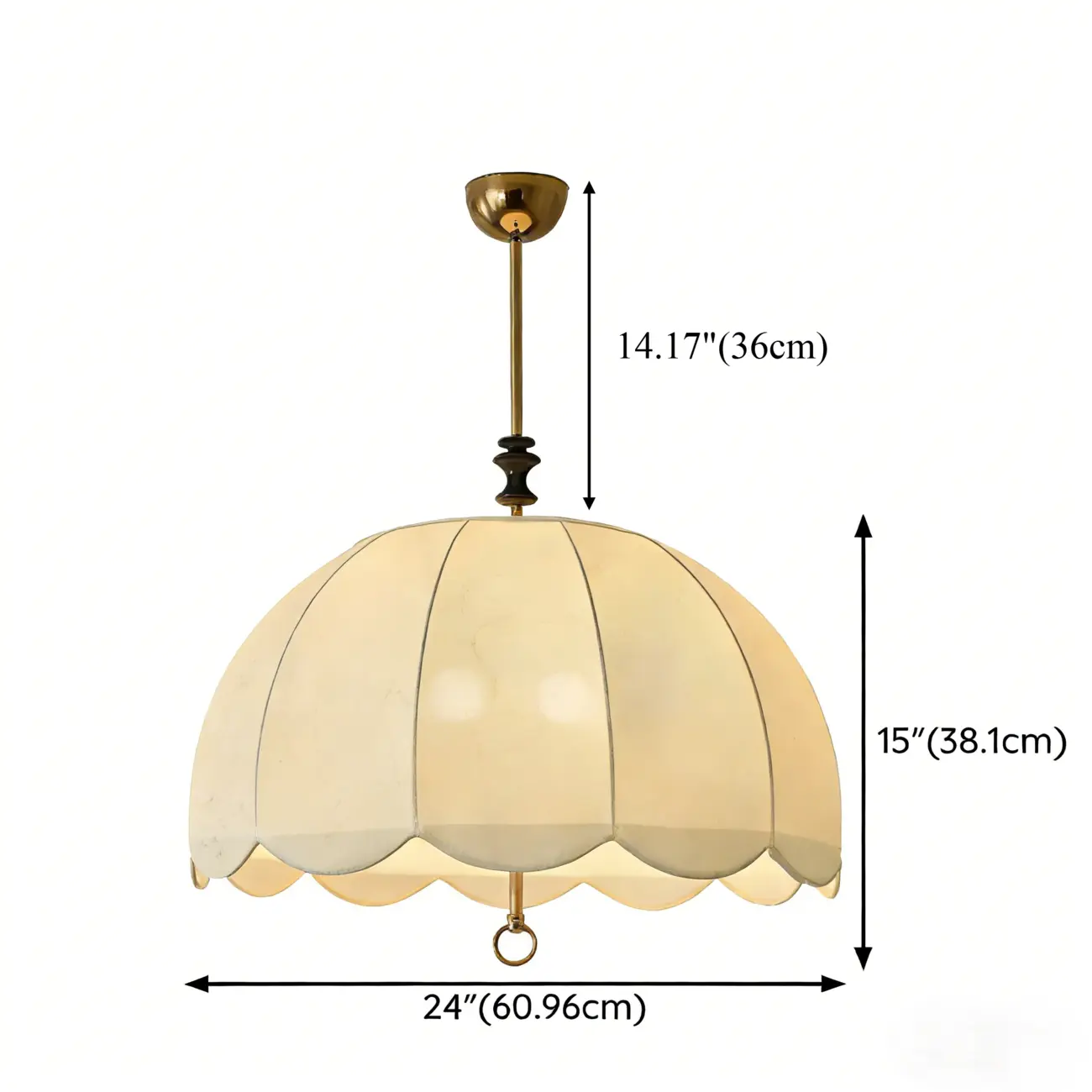 Vintage White Fabric Dome Shade Elegant Chandelier Image - 14 | homeyfad