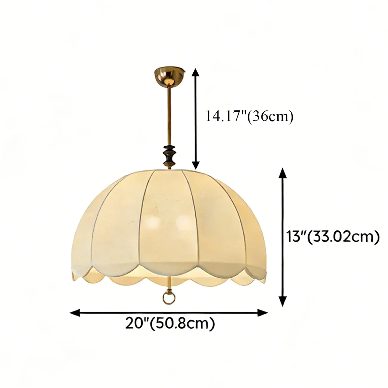 Vintage White Fabric Dome Shade Elegant Chandelier #size | homeyfad