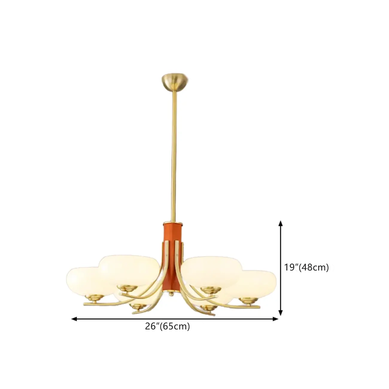 Modern Glass and Metal Chandelier with Drum Lampshape Image - 26 | homeyfad