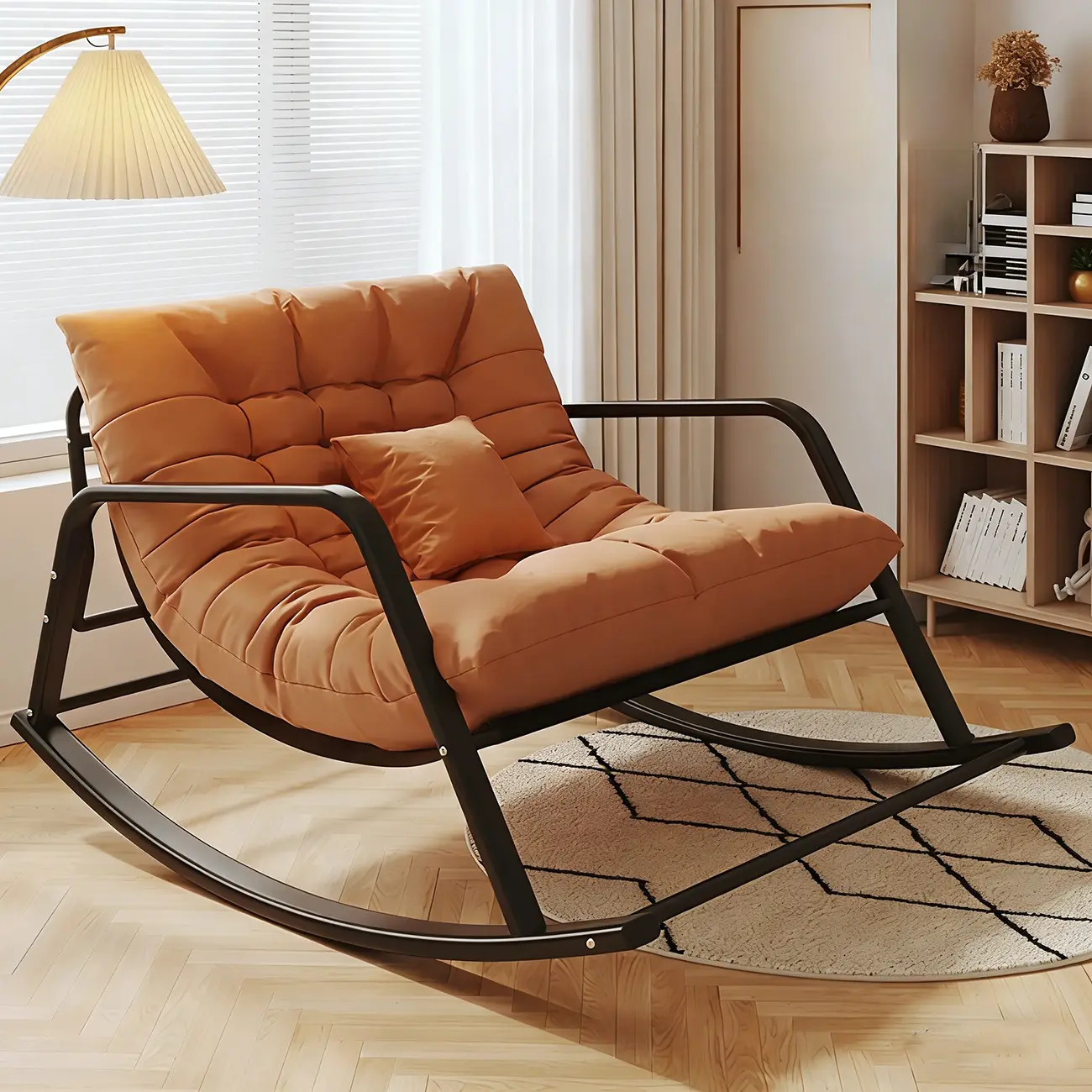Modern Indoor Oversized Upholstered Rocking Chair Image - 17 | homeyfad