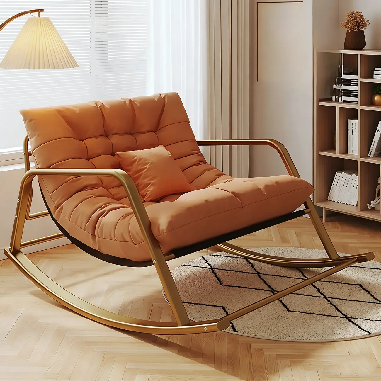 Modern Indoor Oversized Upholstered Rocking Chair Image - 18 | homeyfad