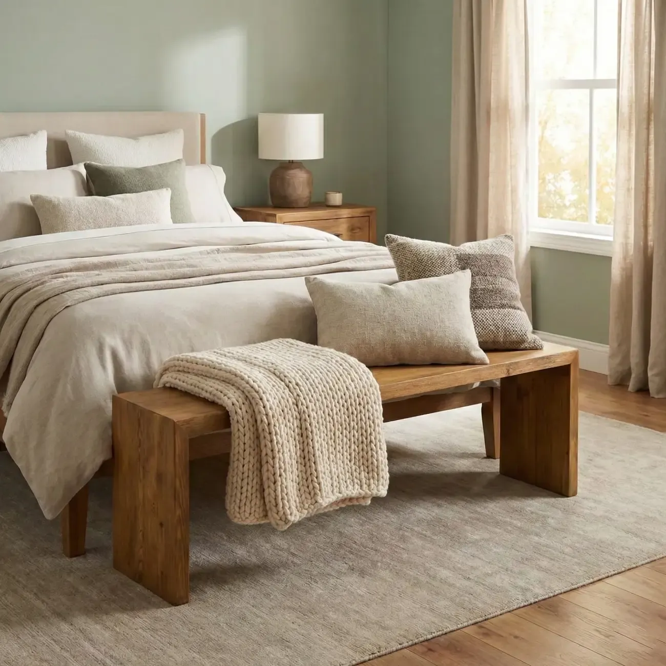 Wooden Entryway Bench Minimalistic Long Natural Finish Image - 8